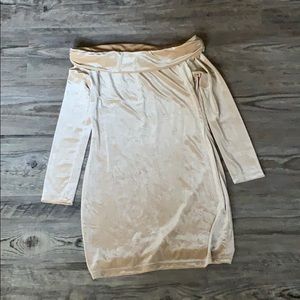 Strapless velvet dress